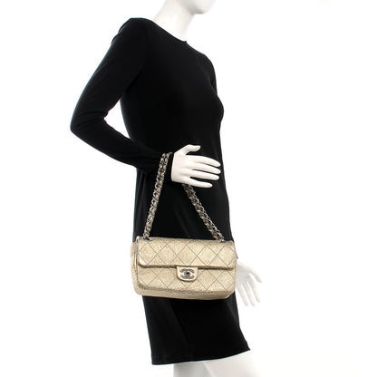 Chanel Distressed Metallic Lambskin Quilted Le Marais Ligne Flap Gold 2 of 8