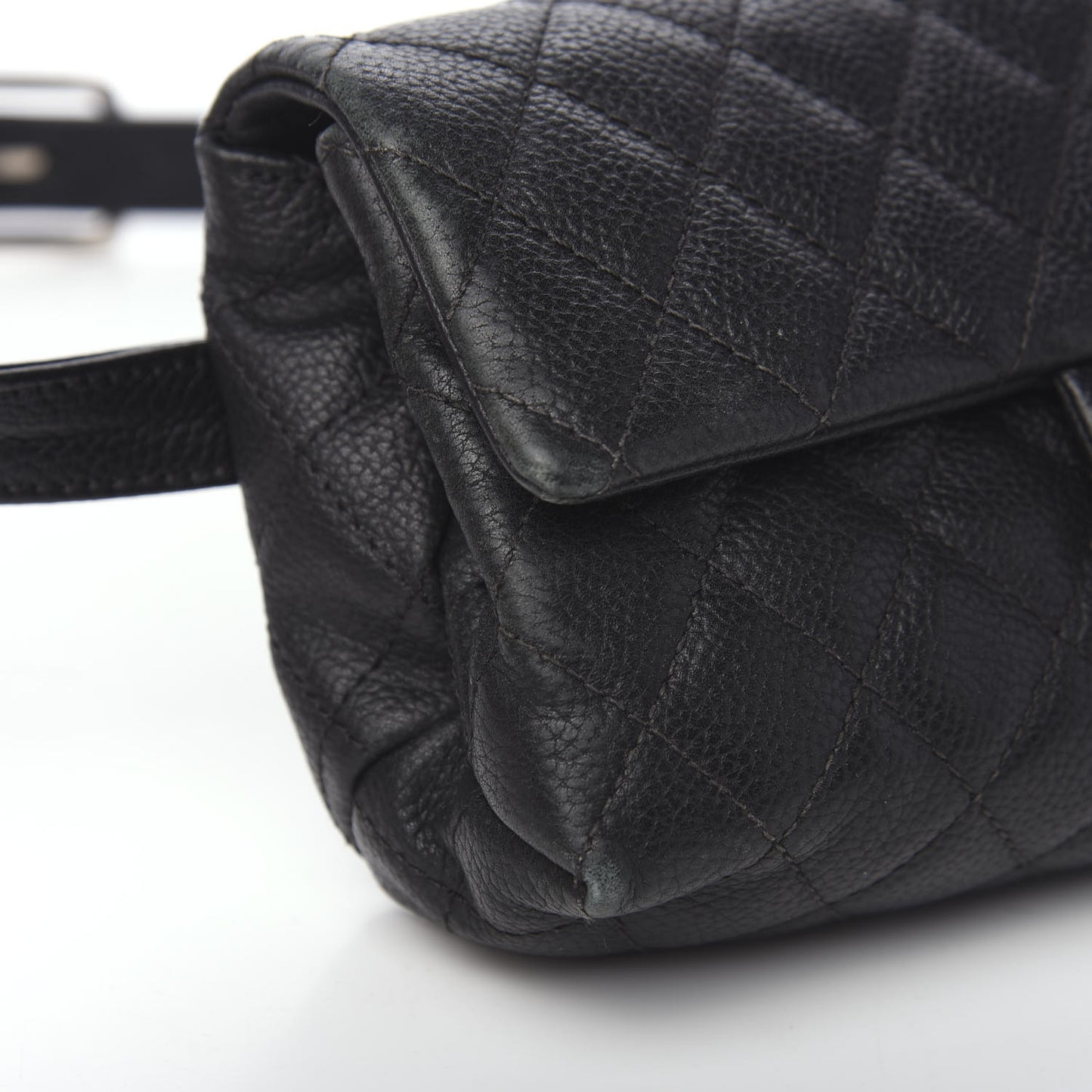 Grained Calfskin Quilted 2.55 Reissue Flap Belt Bag Clutch Black