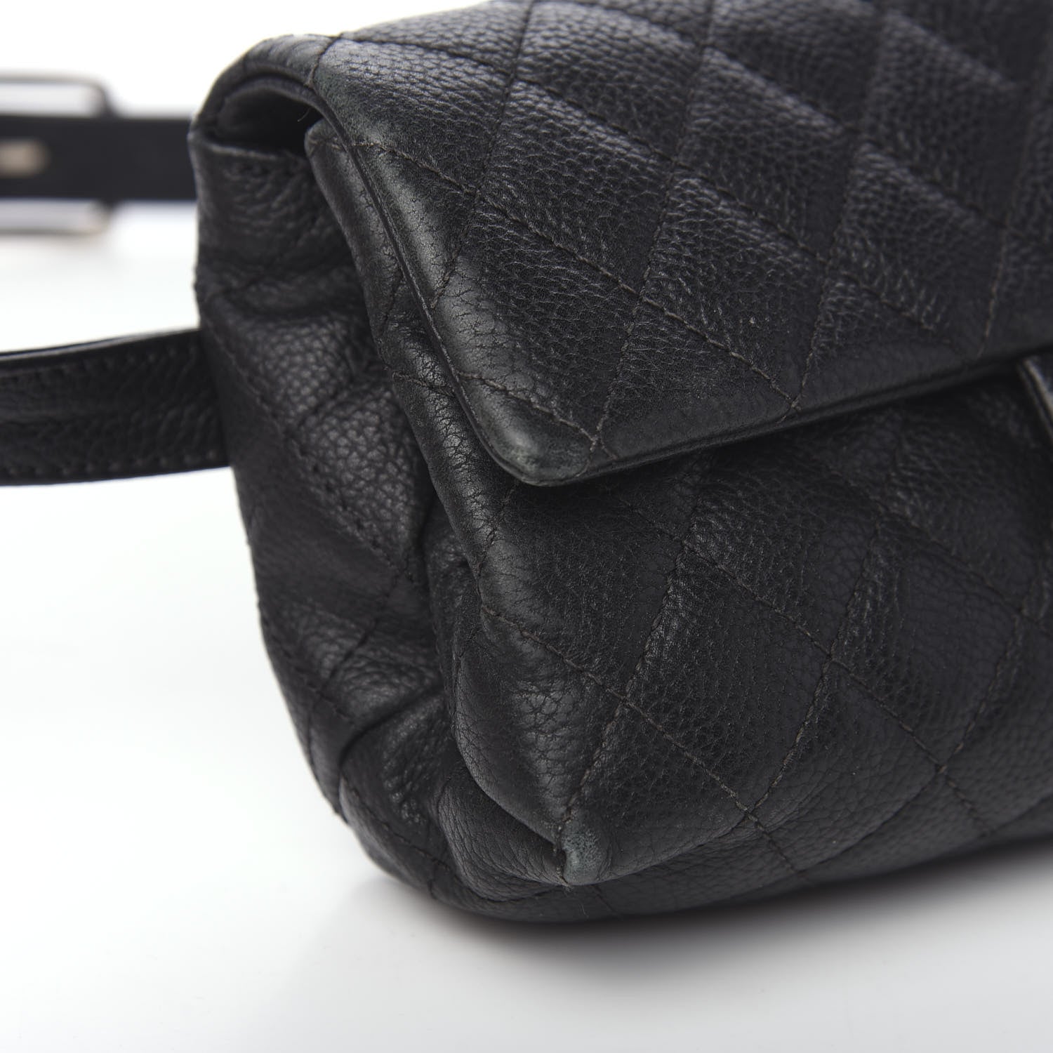 Chanel Grained Calfskin Quilted 2.55 Reissue Flap Belt Bag Clutch Black 9 of 11