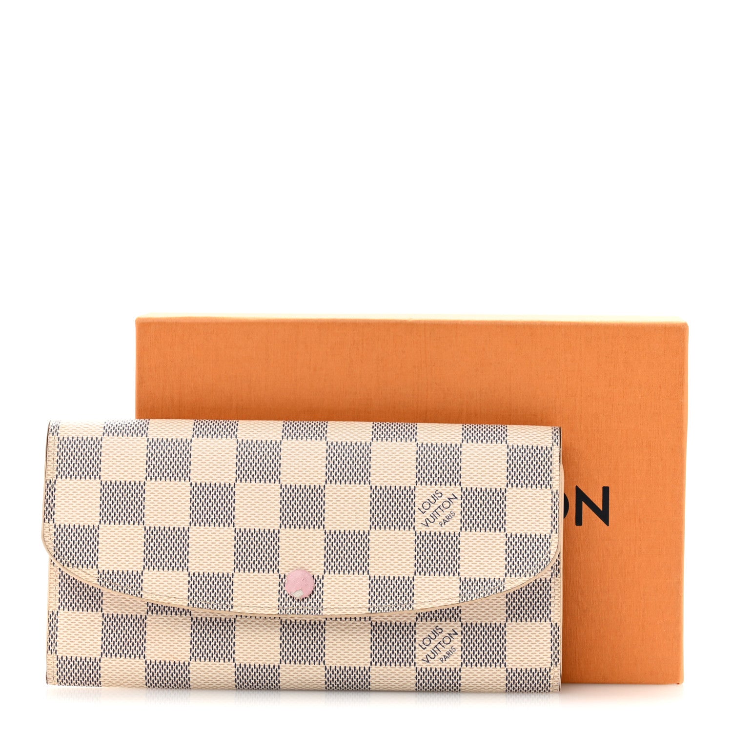 Louis Vuitton Damier Azur Emilie Wallet Rose Ballerine 8 of 8