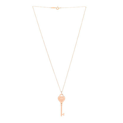 Tiffany 18K Rose Gold Return To Tiffany Heart Key Pendant Necklace 3 of 7