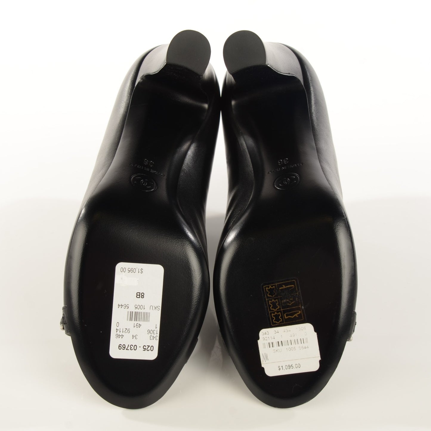 Lambskin Chain Ankle Boots 38 Black