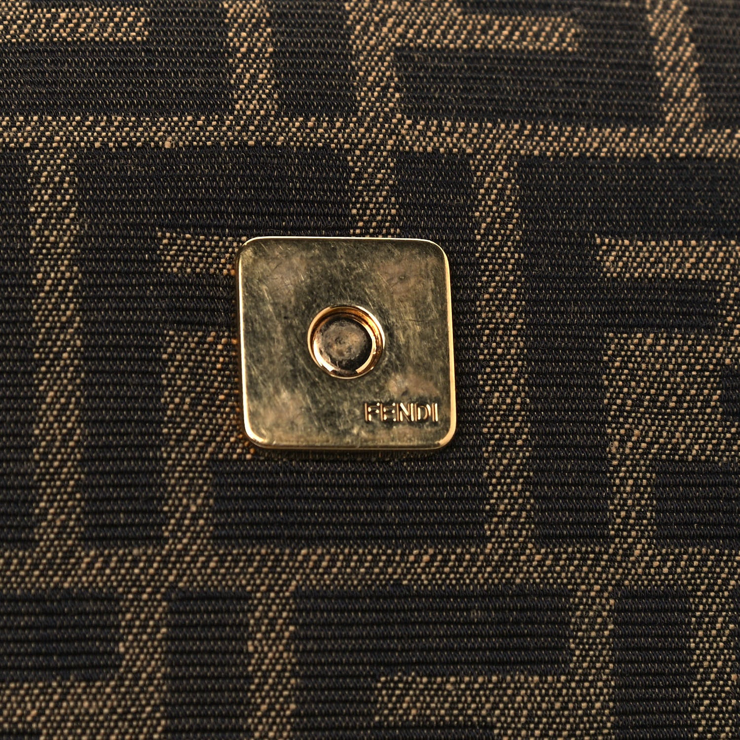 Fendi Fabric Jacquard FF 1974 Medium Baguette Tobacco Moro Black 14 of 17