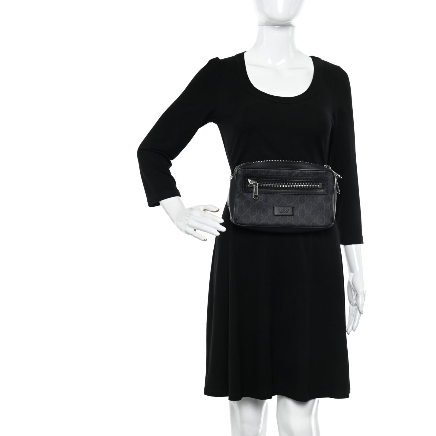 Soft GG Supreme Monogram Web Belt Bag Black Grey