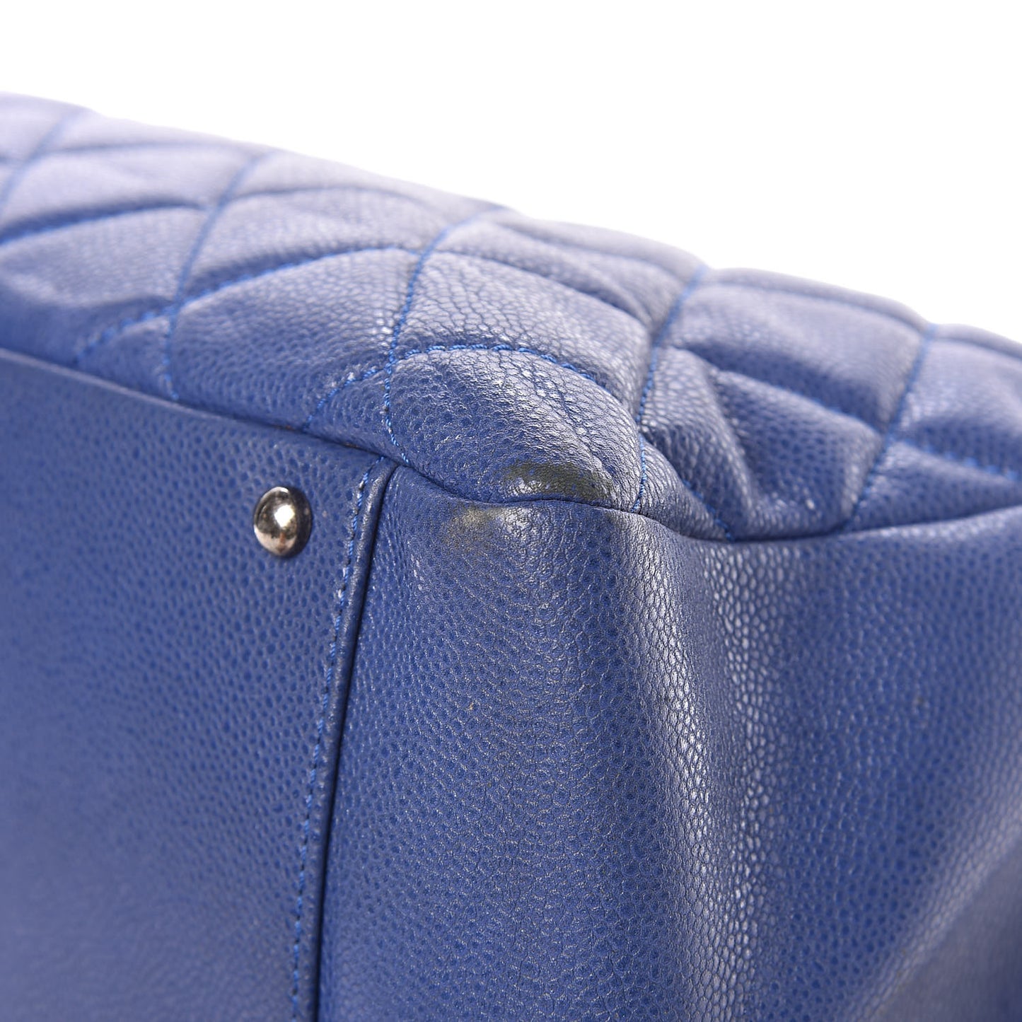 Caviar Quilted XXL Grand Shopping Tote GST Navy Blue