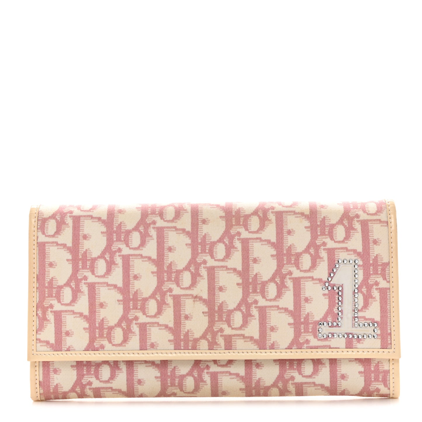 Monogram Girly Flap Wallet Pink