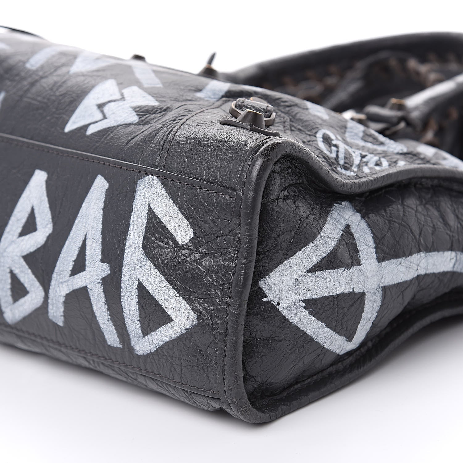 Balenciaga Agneau Arena Graffiti All Over Classic Hardware S City Gris Fossile White 8 of 10