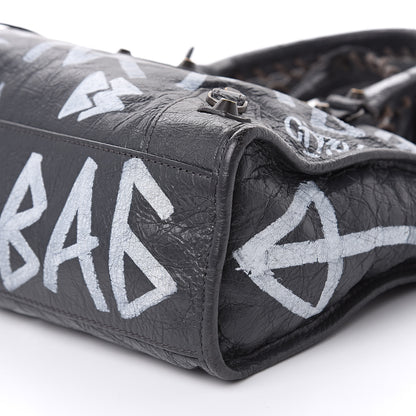 Balenciaga Agneau Arena Graffiti All Over Classic Hardware S City Gris Fossile White 8 of 10