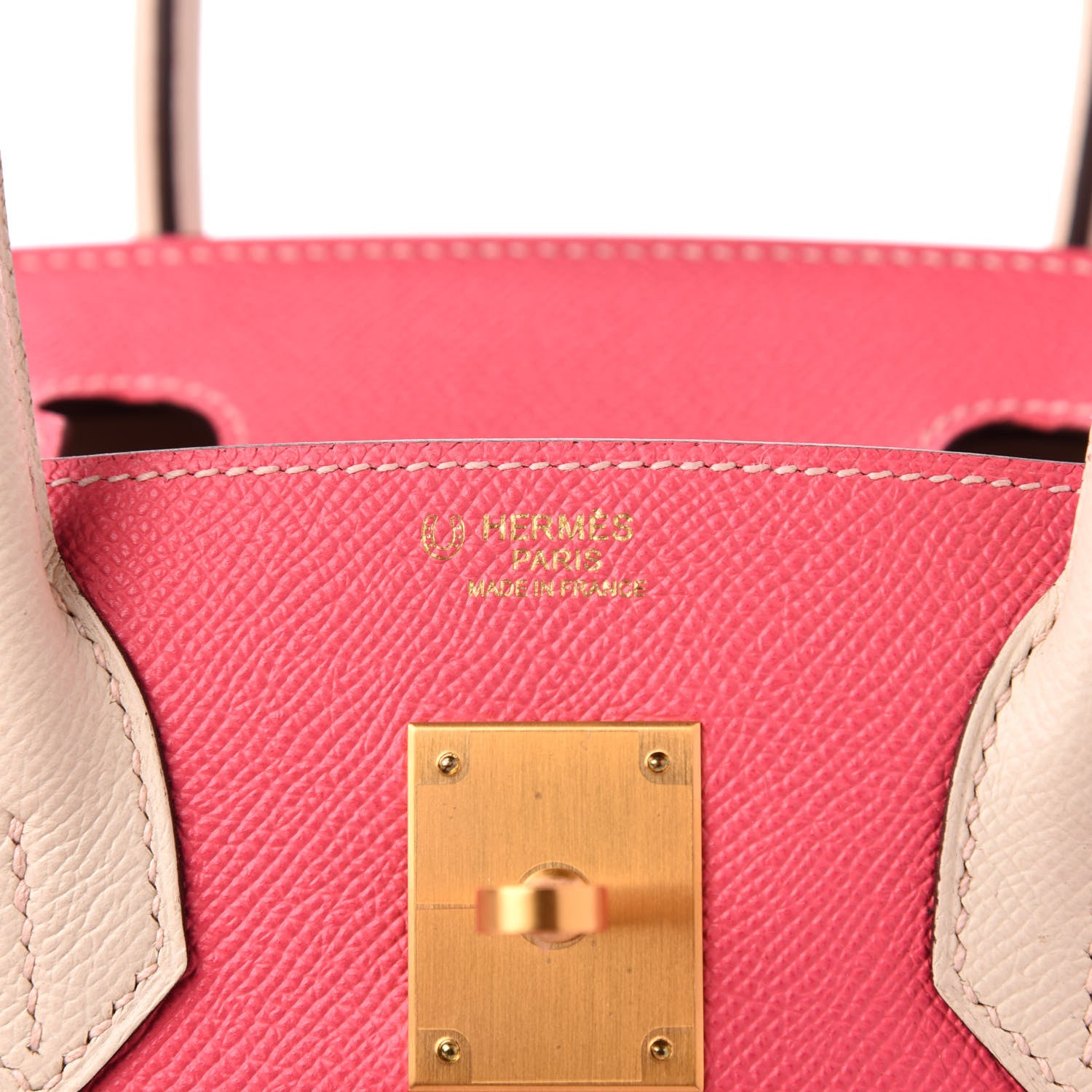 Hermes Epsom Horseshoe Birkin 30 Rose Azalee Craie 6 of 11