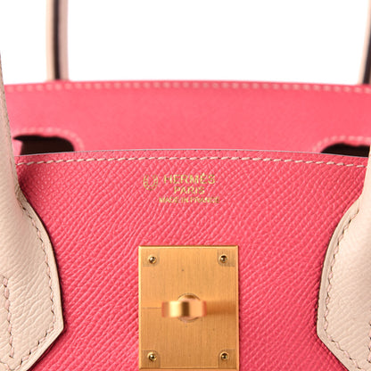 Hermes Epsom Horseshoe Birkin 30 Rose Azalee Craie 6 of 11