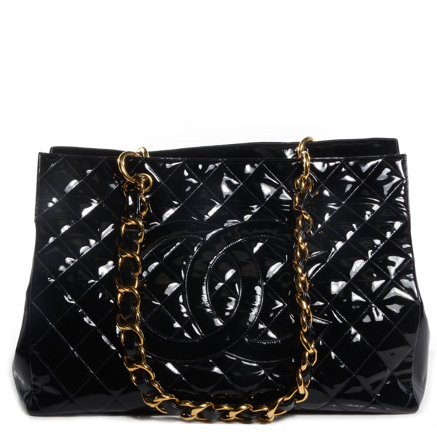 Patent XL Shopping Tote Black
