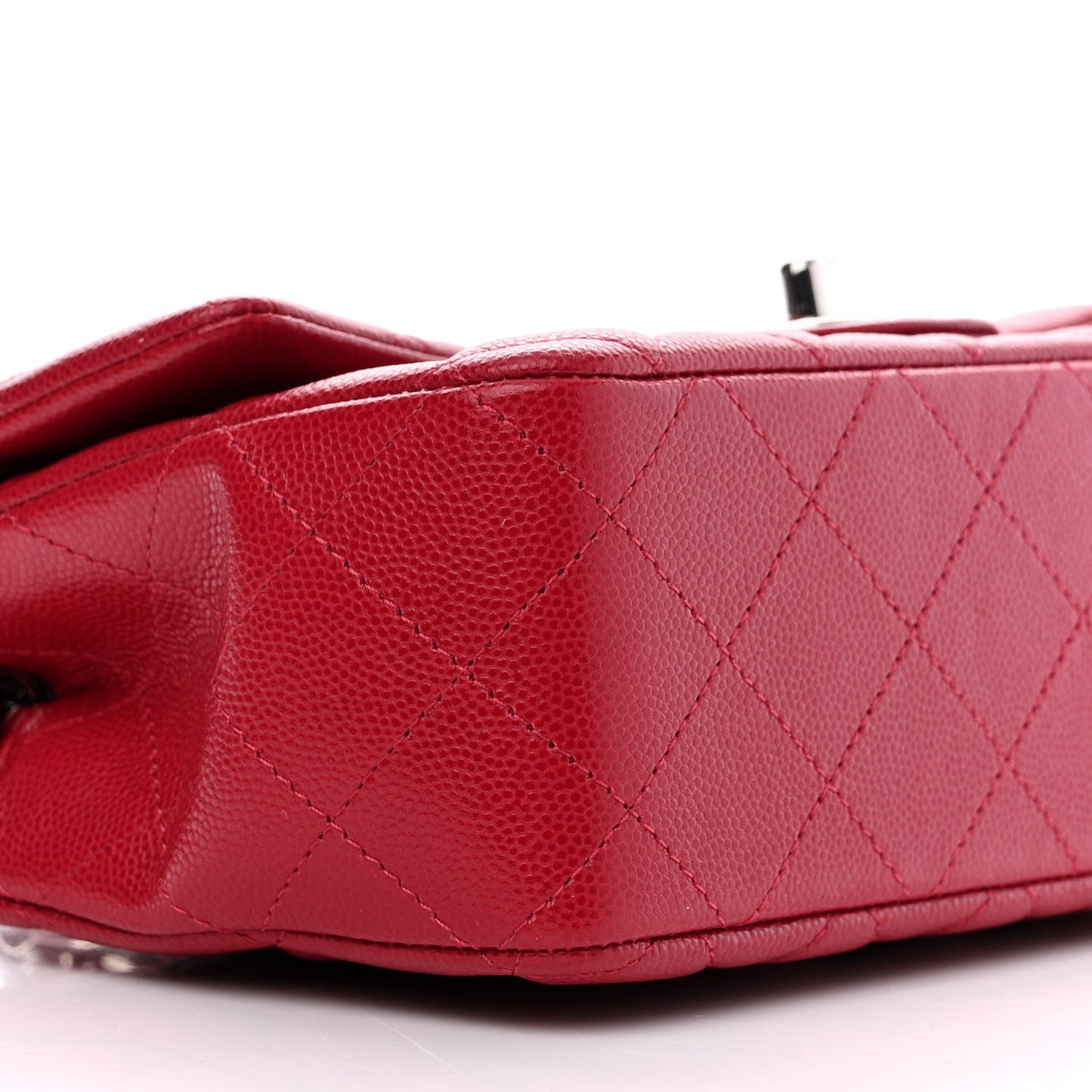 Caviar Quilted Mini Rectangular Flap Red