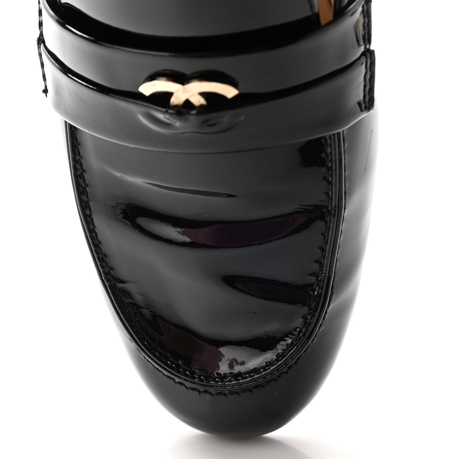 Chanel Patent CC Mocassin Loafers 42 Black 8 of 15