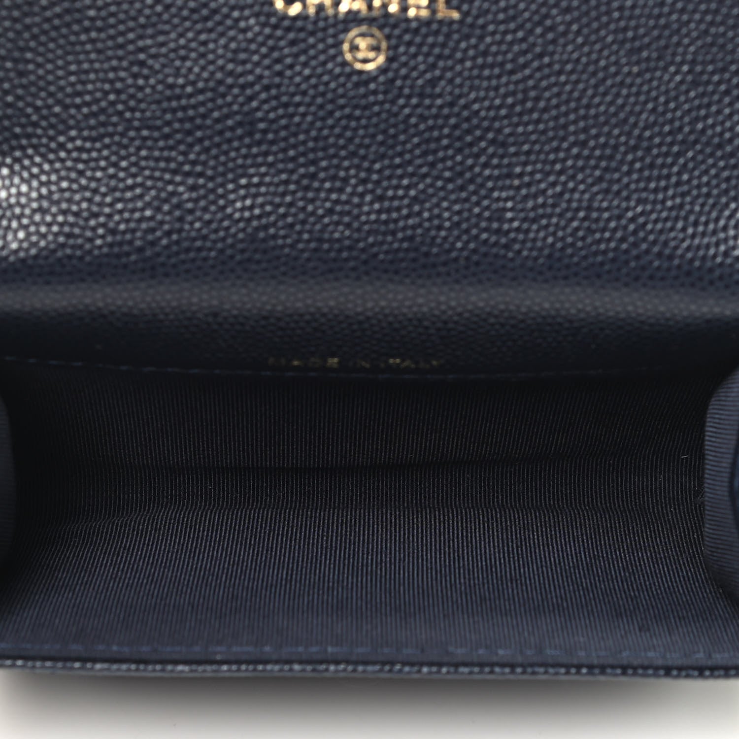 Chanel Caviar Quilted Flap Card Holder Wallet Navy Blue 3 of 3