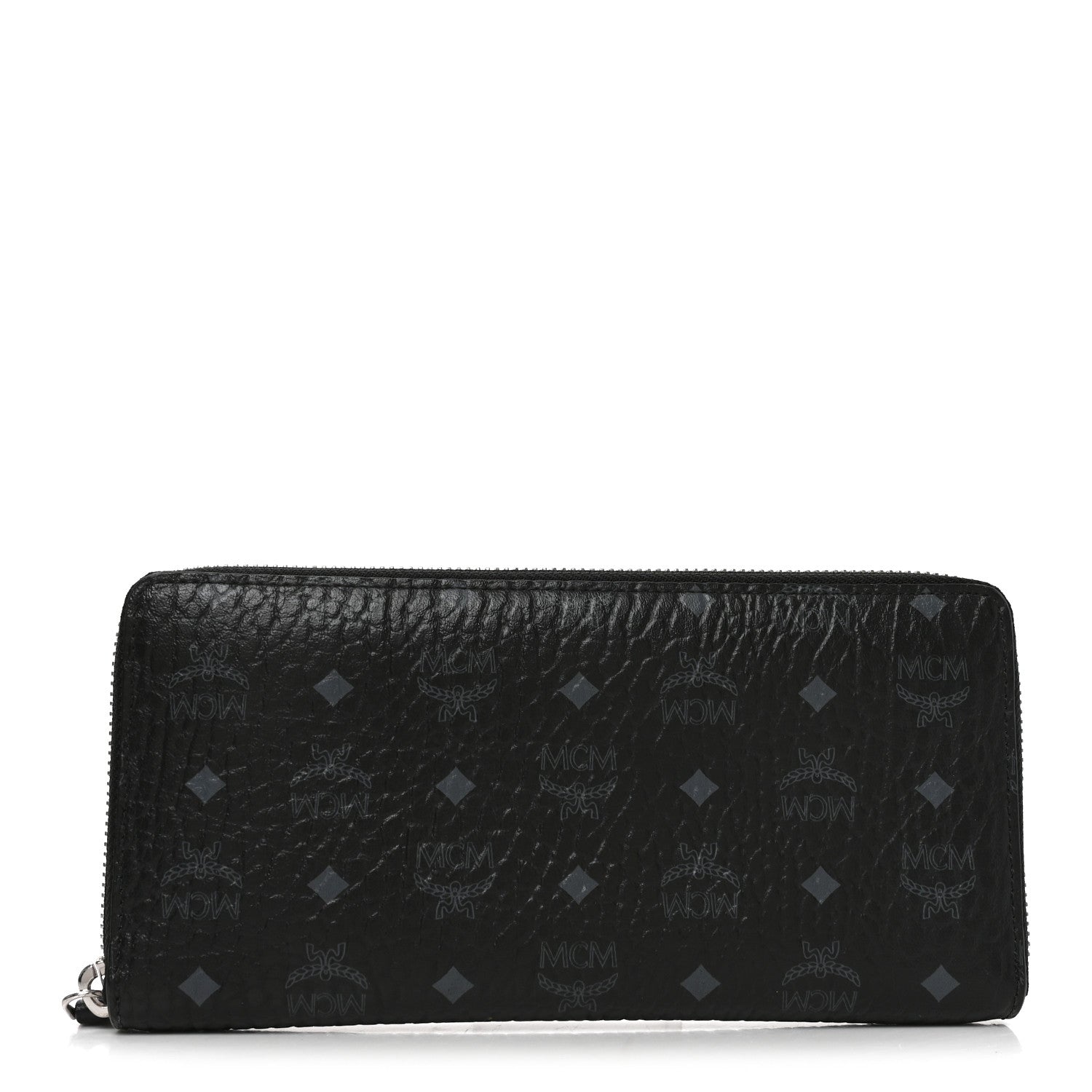 MCM Visetos Large Zip Around Wallet Black 1 of 7