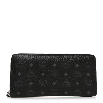 MCM Visetos Large Zip Around Wallet Black 1 of 7