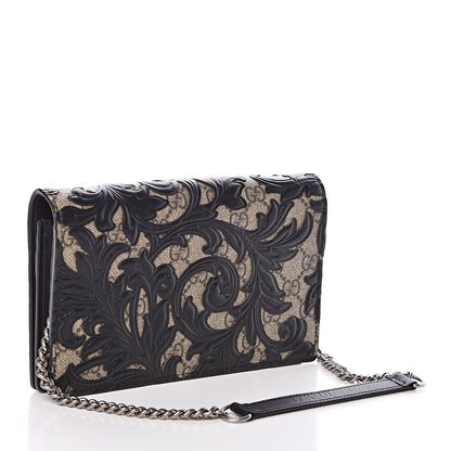 Gucci GG Supreme Monogram Arabesque Chain Wallet Black 3 of 6