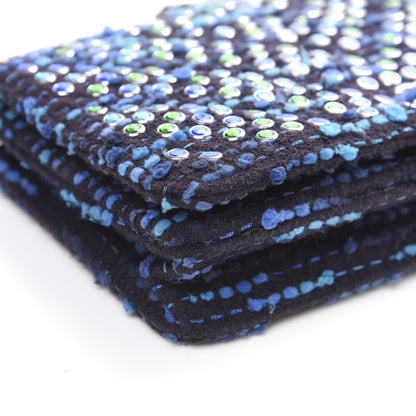 Chanel Crystal Tweed Wallet On Chain WOC Blue 7 of 10