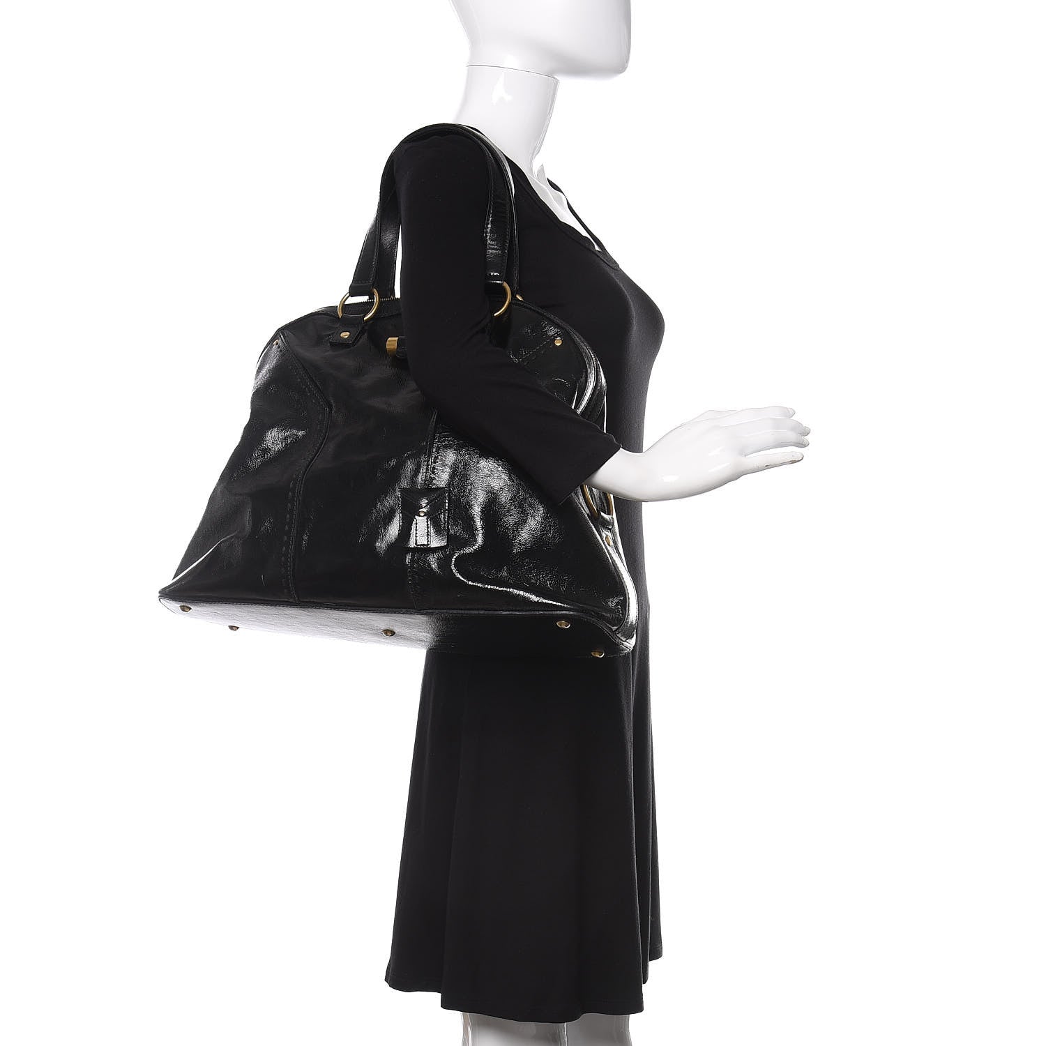 Saint Laurent Patent Oversized Muse Black 2 of 9