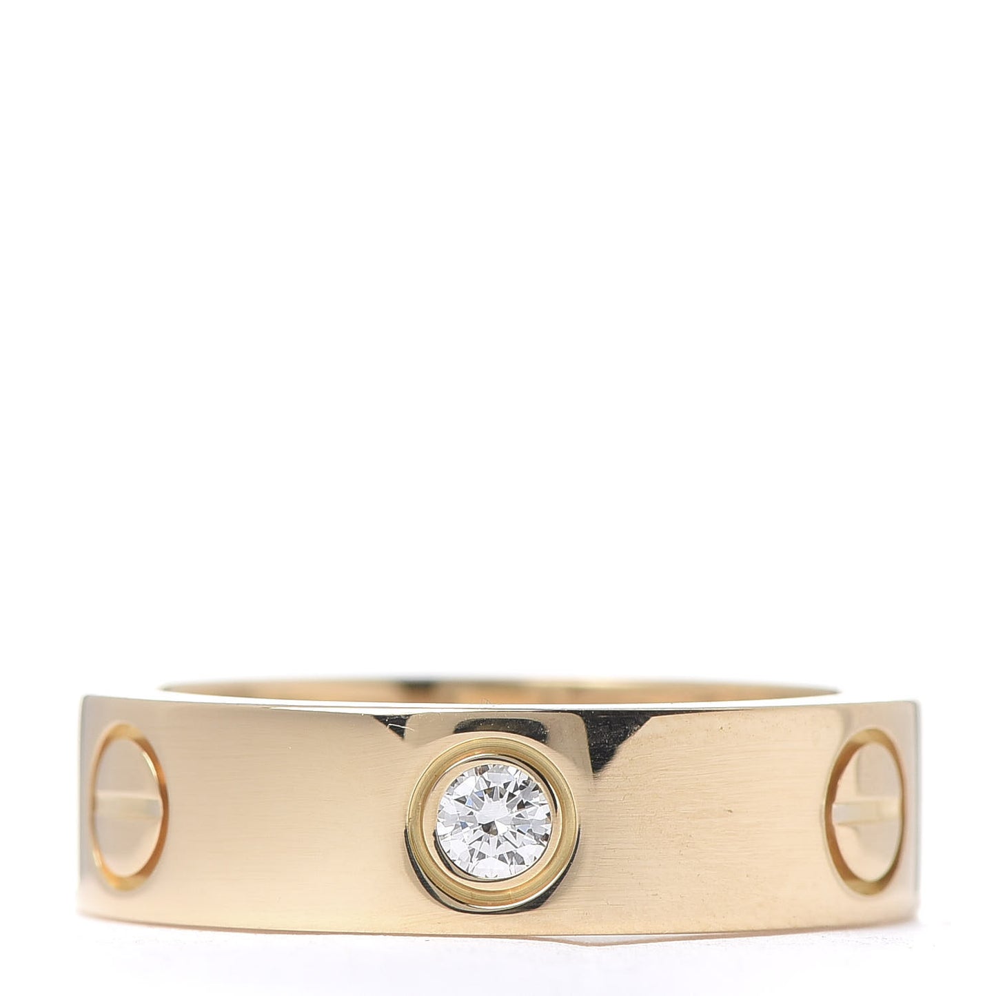 18K Yellow Gold 3 Diamond 5.5mm LOVE Ring 55 7.25