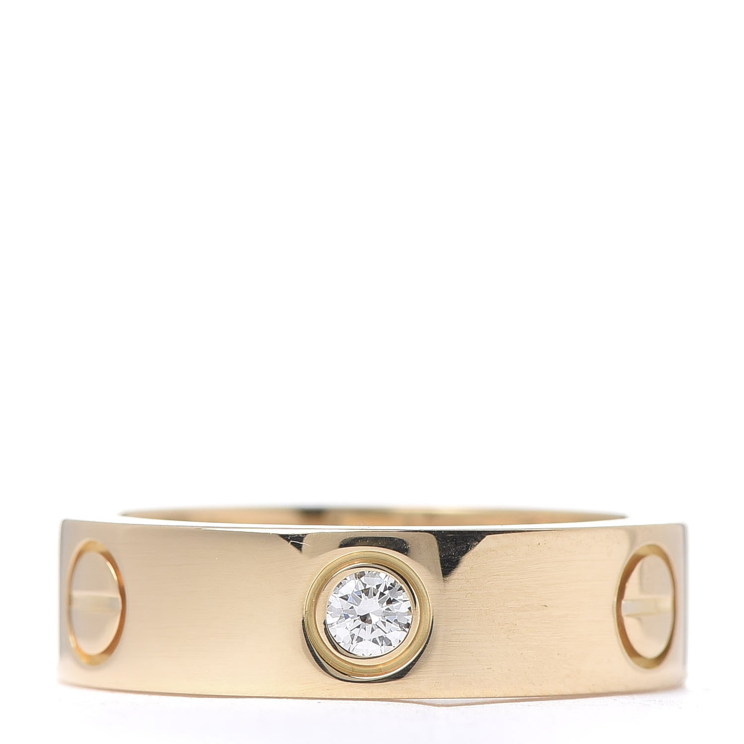 Cartier 18K Yellow Gold 3 Diamond 5.5mm LOVE Ring 55 7.25 3 of 4