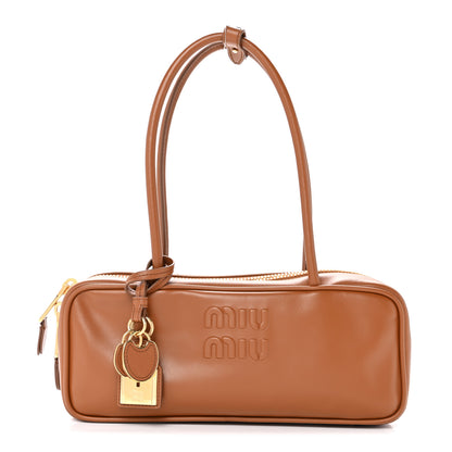 Miu Miu Nappa Small Beau Top Handle Bag Cognac 1 of 10