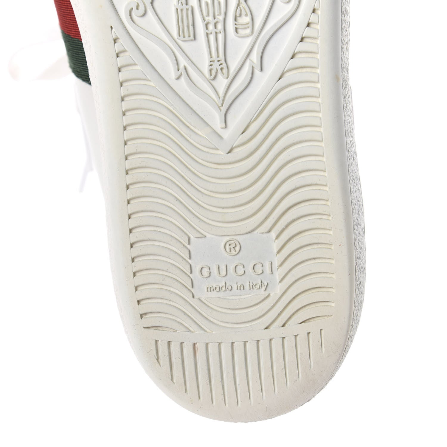 Gucci Calfskin Web Heart Embroidered Womens Ace Sneakers 37 White 5 of 6