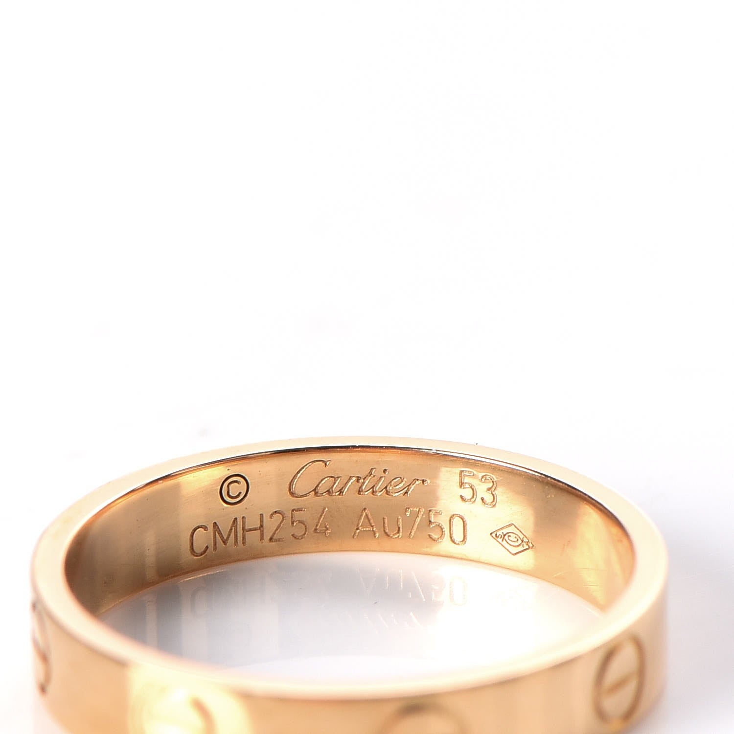 Cartier 18K Yellow Gold 3.5mm LOVE Wedding Band Ring 53 6.25 4 of 4