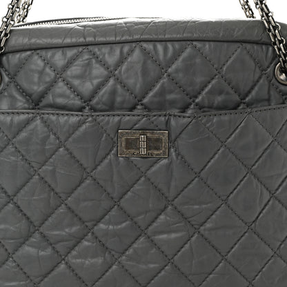 Chanel Aged Calfskin Quilted Large Reissue Camera Case Grey 8 of 11