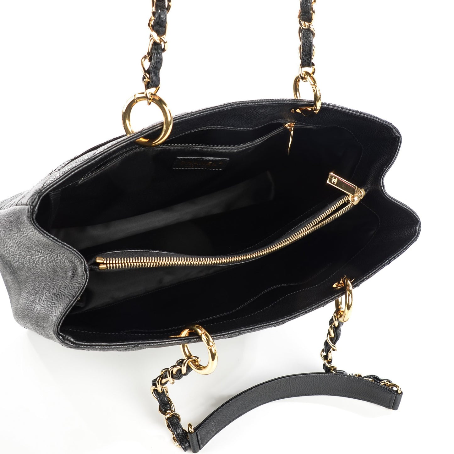 Caviar Quilted Grand Shopping Tote GST Black