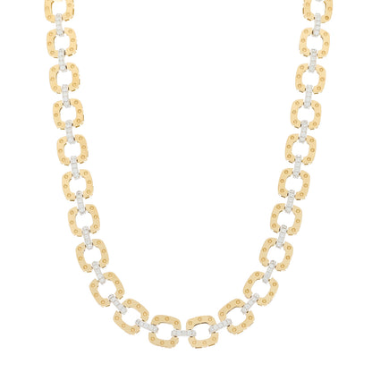 Roberto Coin 18K Yellow White Gold Diamond Pois Moi Link Necklace 1 of 4