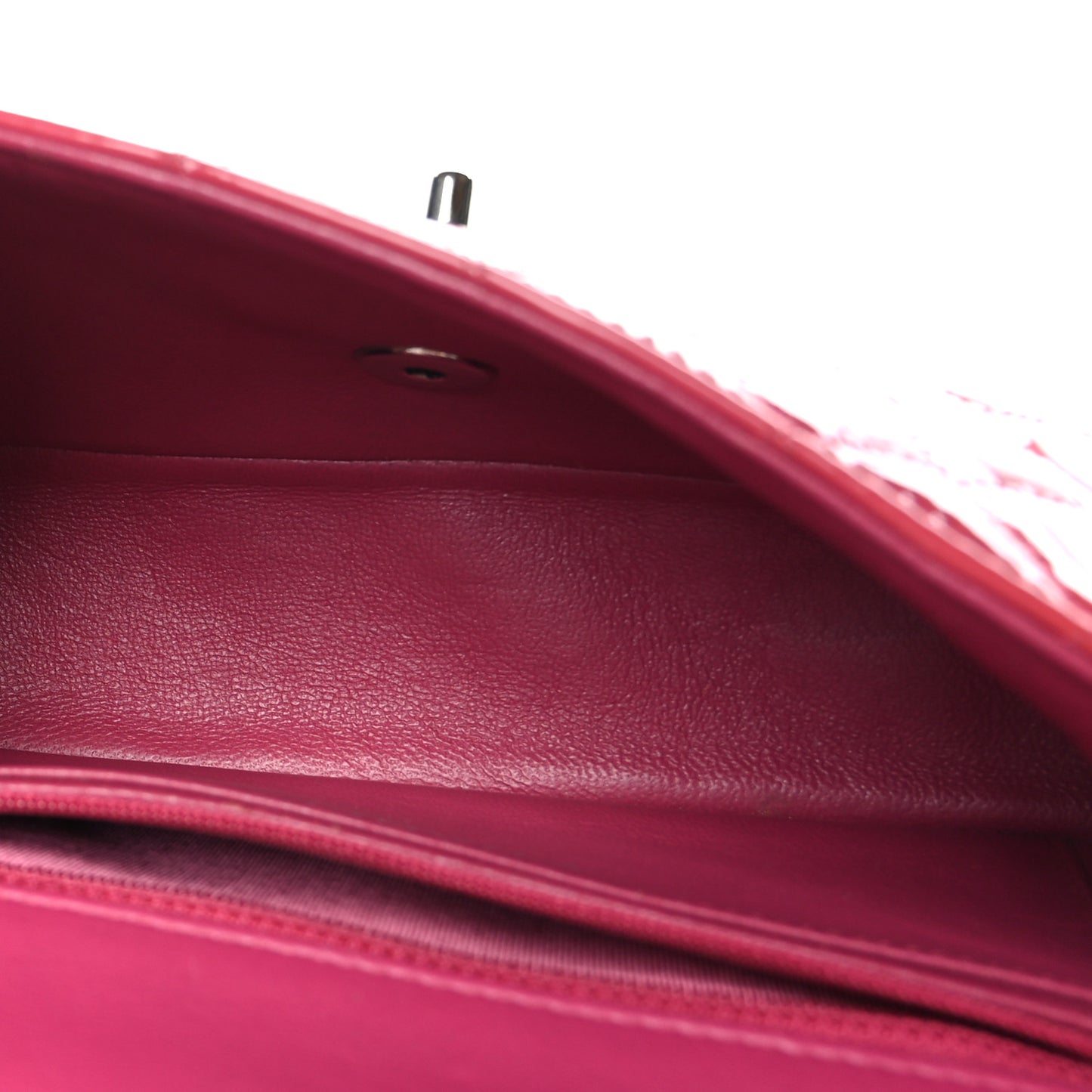 Patent Calfskin Quilted Mini Rectangular Flap Pink