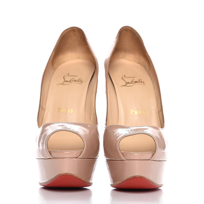 Christian Louboutin Patent Lady Peep 150 Pumps 37 Nude 2 of 15
