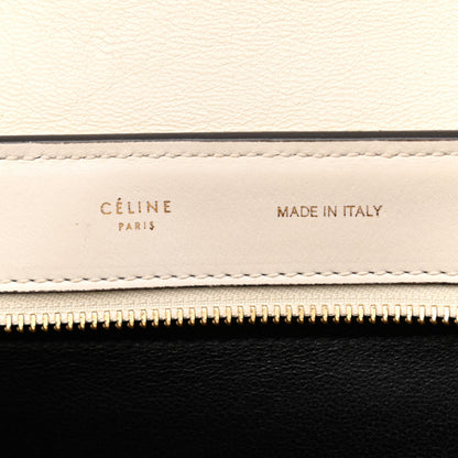 Celine Calfskin Suede Whipsnake Medium Trapeze Black White 5 of 12