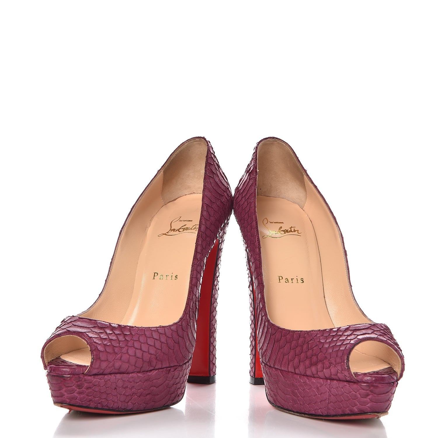 Christian Louboutin Watersnake Bambou 140 Pumps 39 Amethyste 6 of 11
