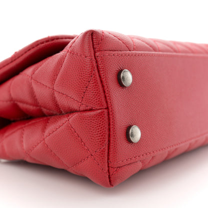 Chanel Caviar Quilted Mini Coco Handle Flap Red 9 of 10