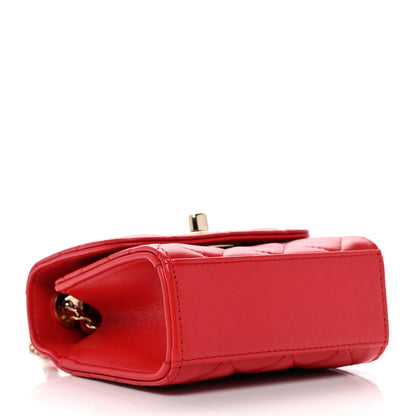 Chanel Lambskin Quilted Mini Trendy CC Clutch With Chain Red 4 of 11