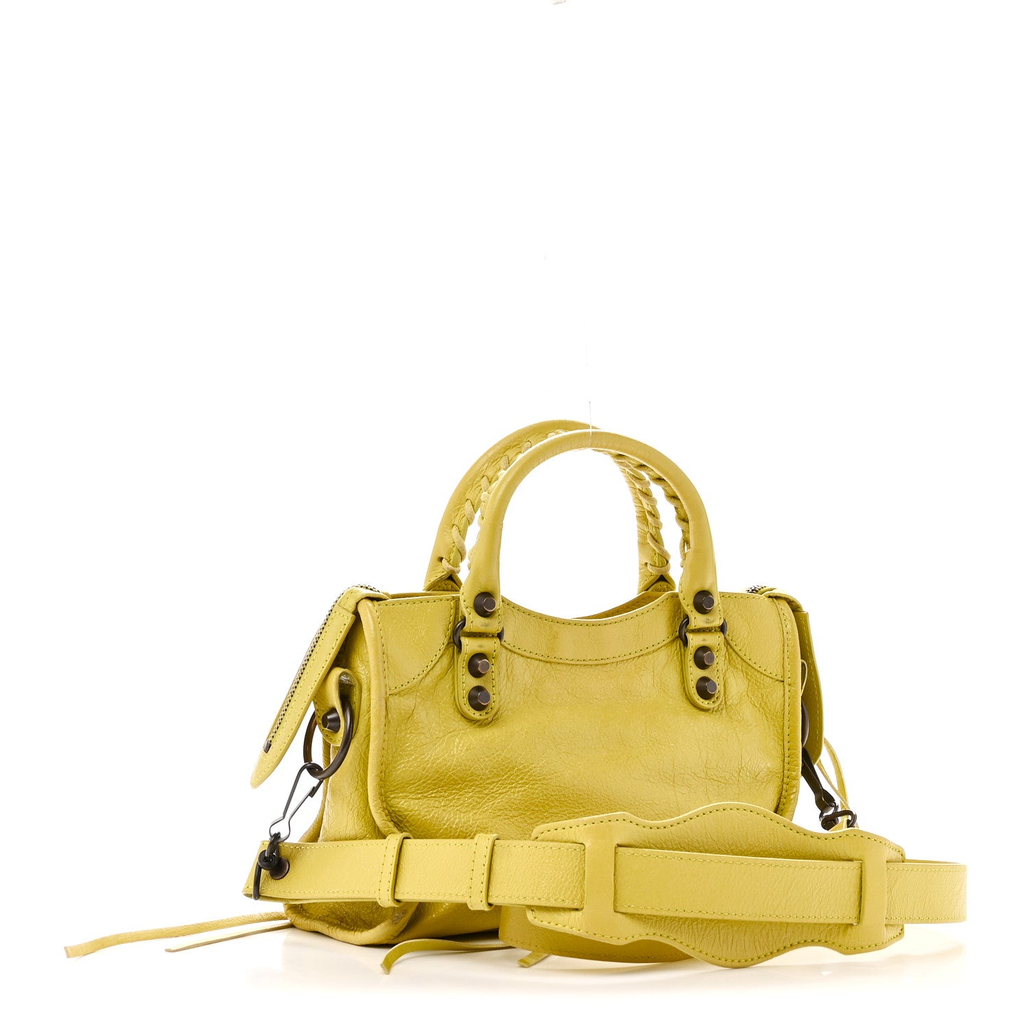 Balenciaga Agneau Classic Silver Hardware Mini City Jaune Poussin 4 of 11