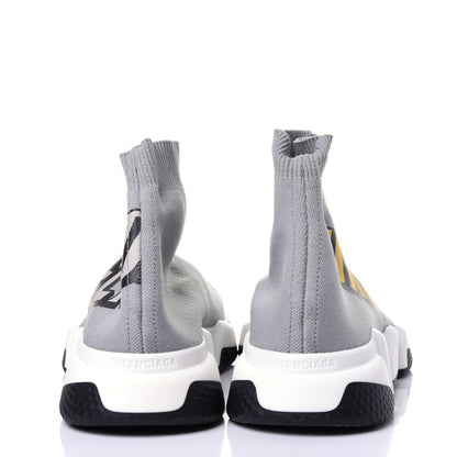 Balenciaga Neoprene Knit Europe Print Womens Speed Sneakers 40 Gris Jaune Black 5 of 9