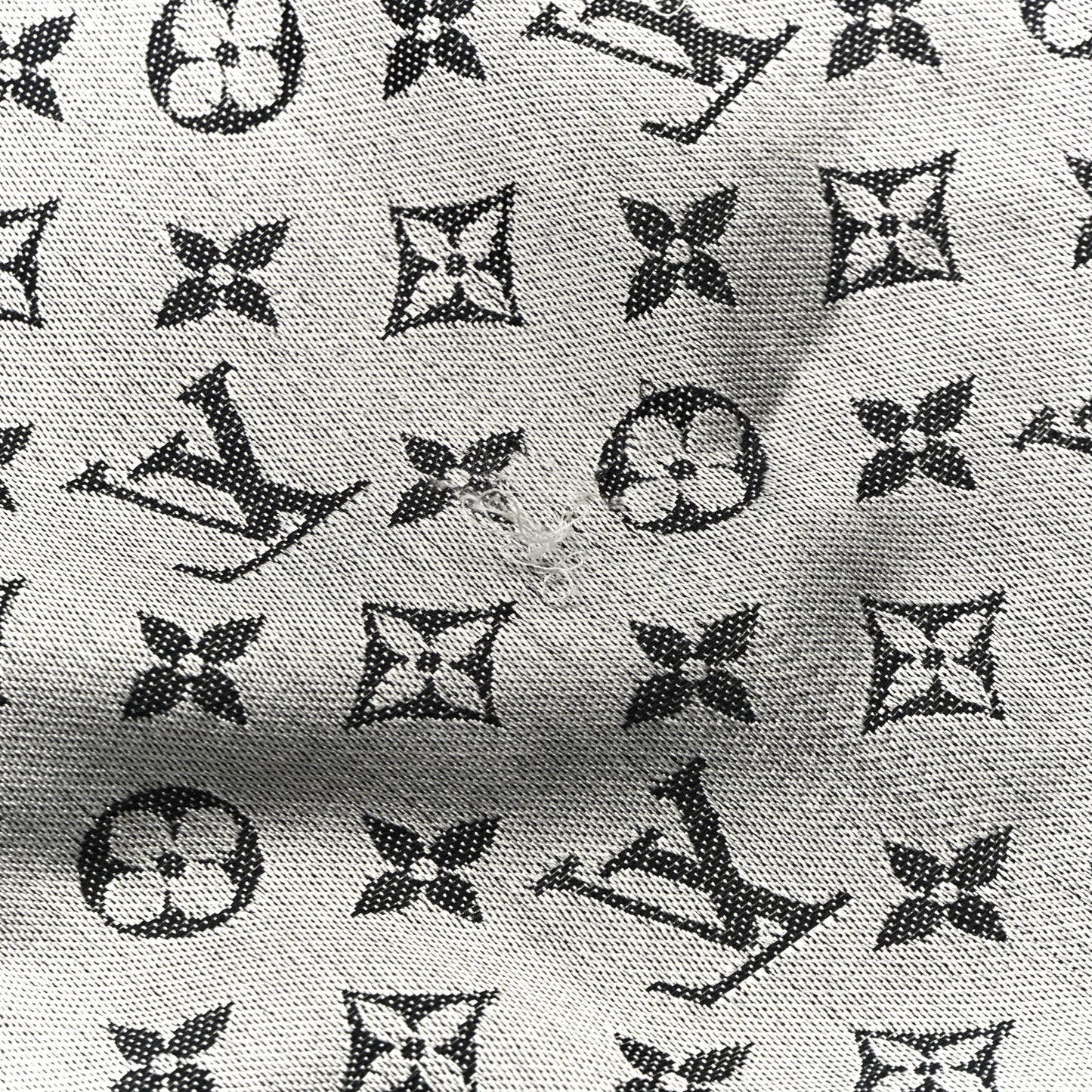 Silk Wool Monogram Denim Shawl Black
