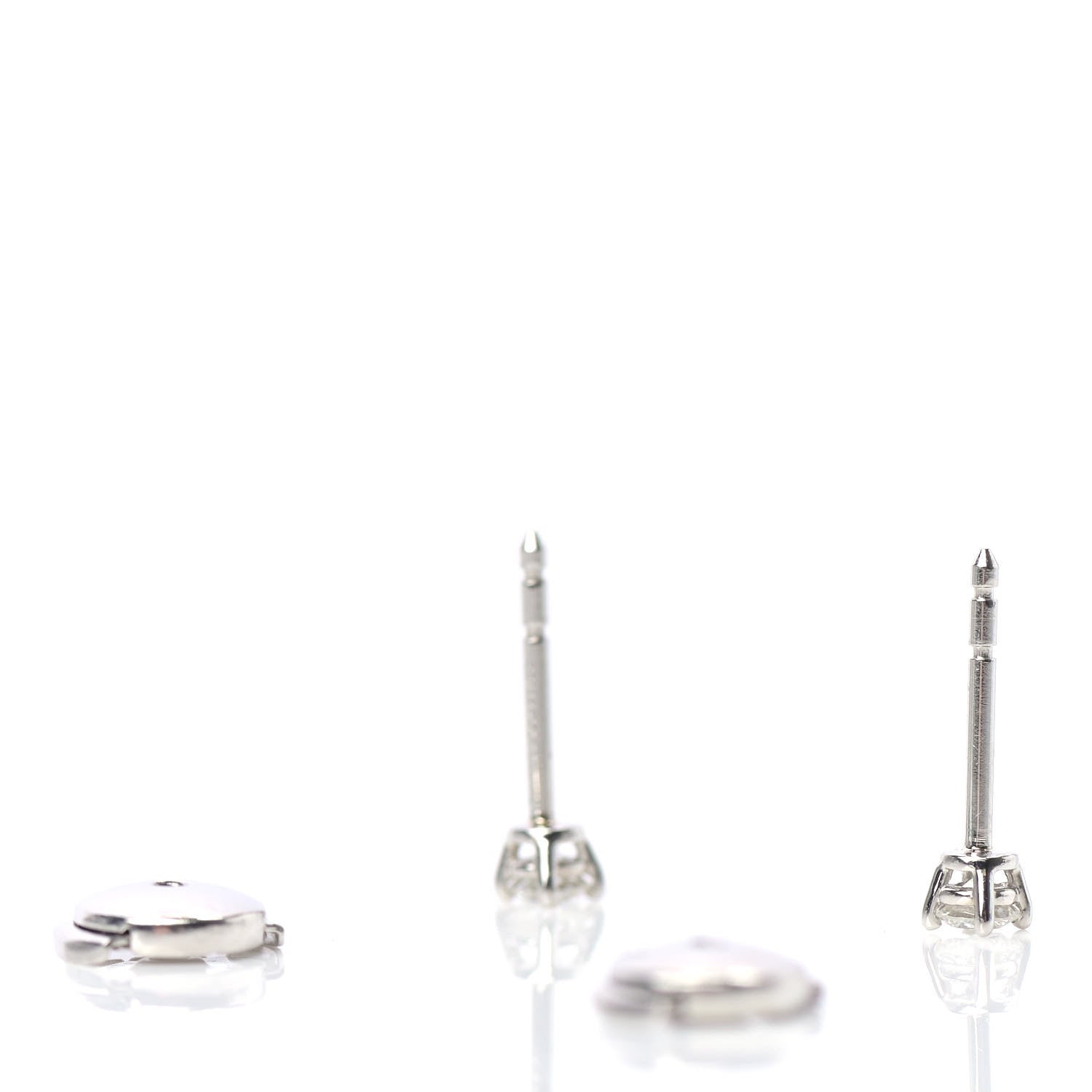 Tiffany Platinum Diamond .20ctw Solitaire Earrings 3 of 5