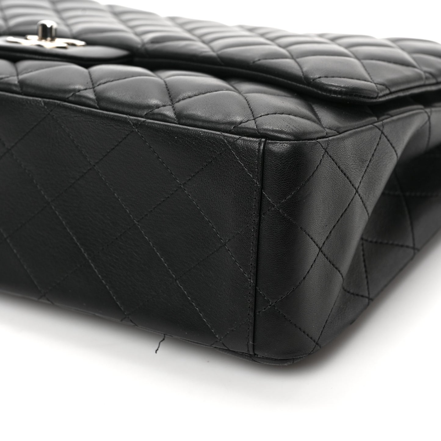 Lambskin Quilted Maxi Single Flap Black