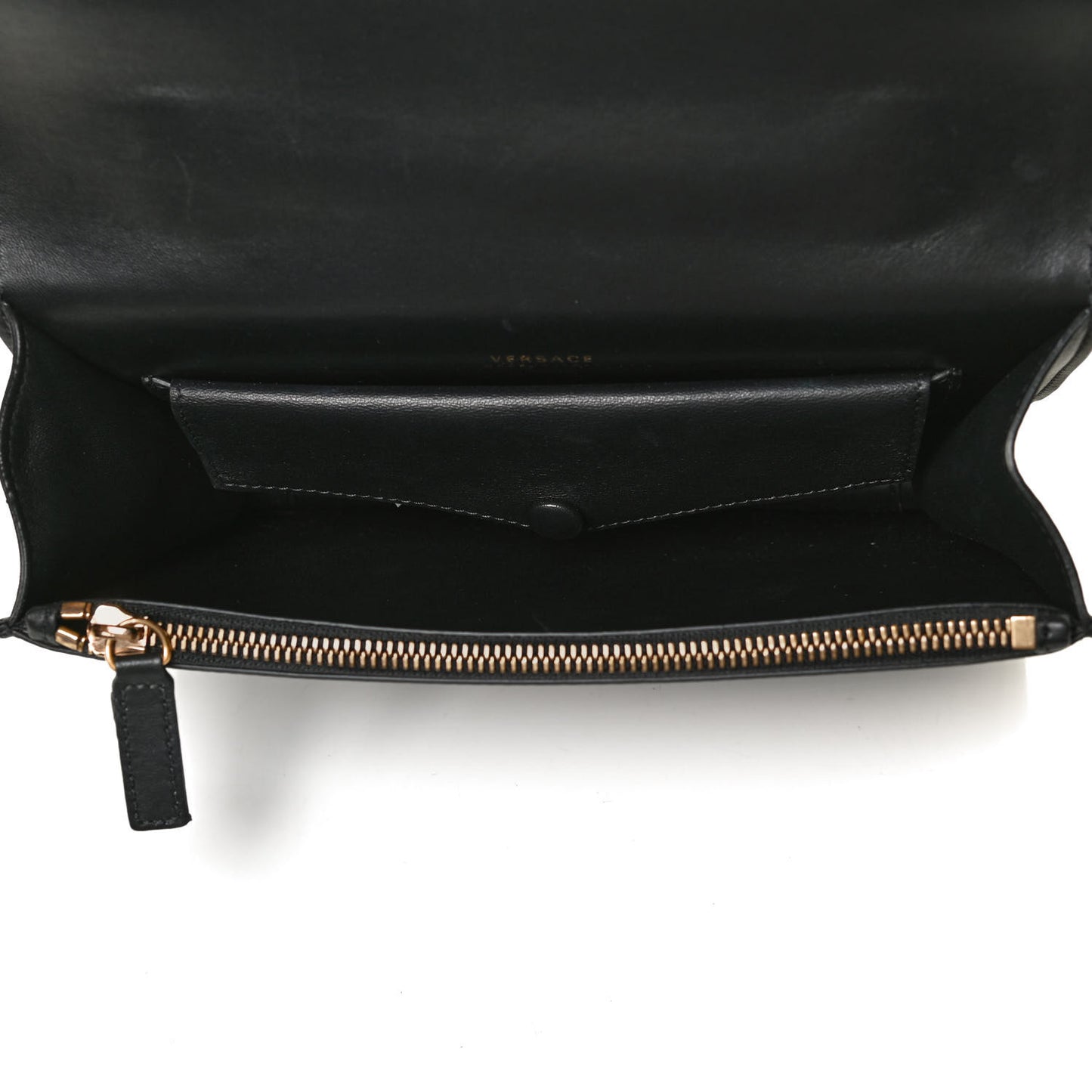 Vitello Barocco Virtus Top Handle Shoulder Bag Black