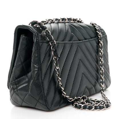 Chanel Lambskin Chevron Quilted Single Flap Black 3 of 12