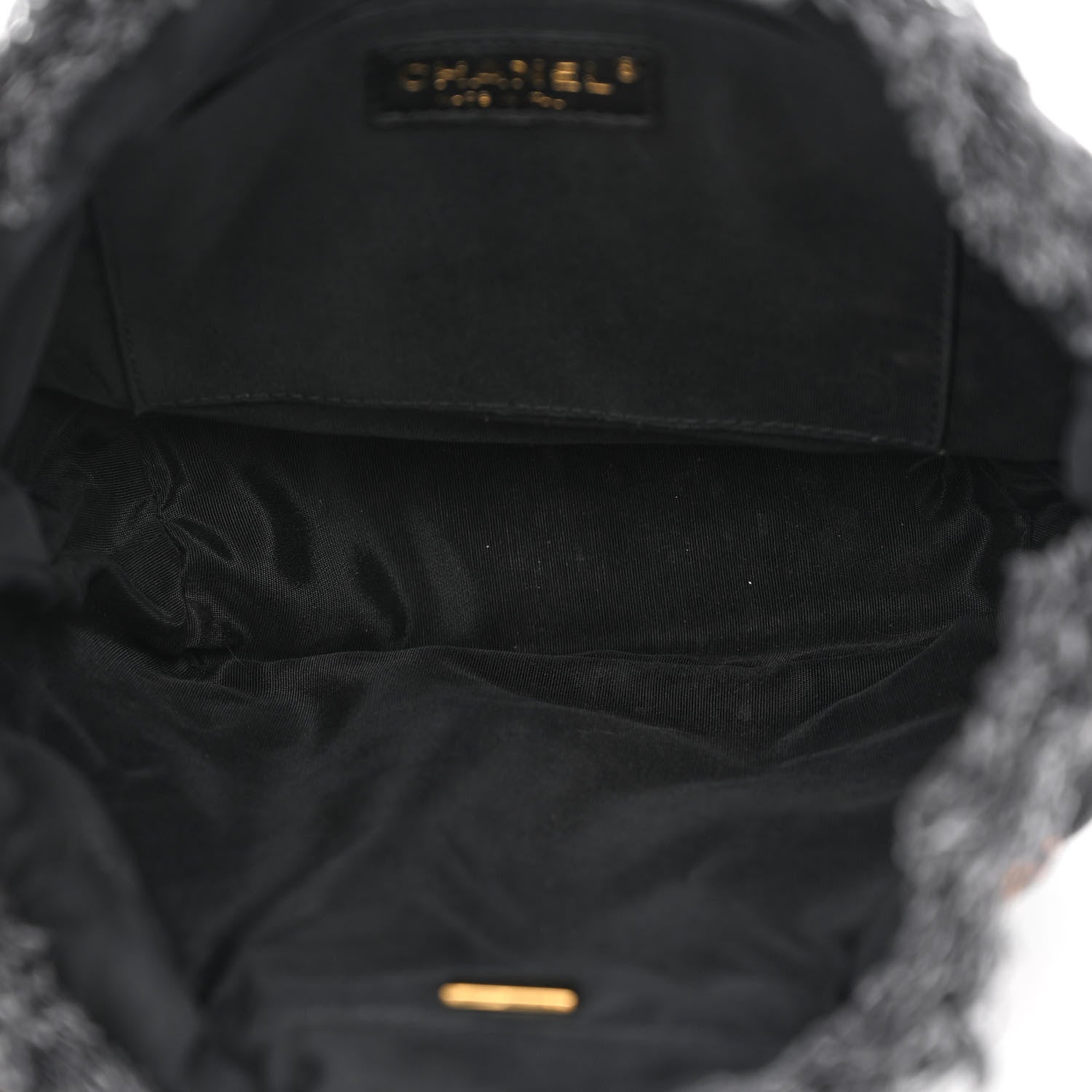 Chanel Denim Quilted Mood Bucket With Chain Black Multicolor 5 of 10
