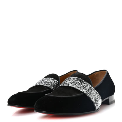 Christian Louboutin Velvet Strass Mens Nit Night Flat Loafers 43.5 Black 4 of 7