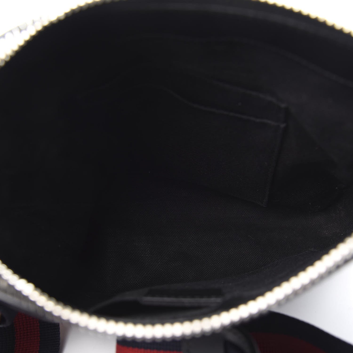 Gucci GG Supreme Monogram Web Small Flat Messenger Bag Black Grey 5 of 11