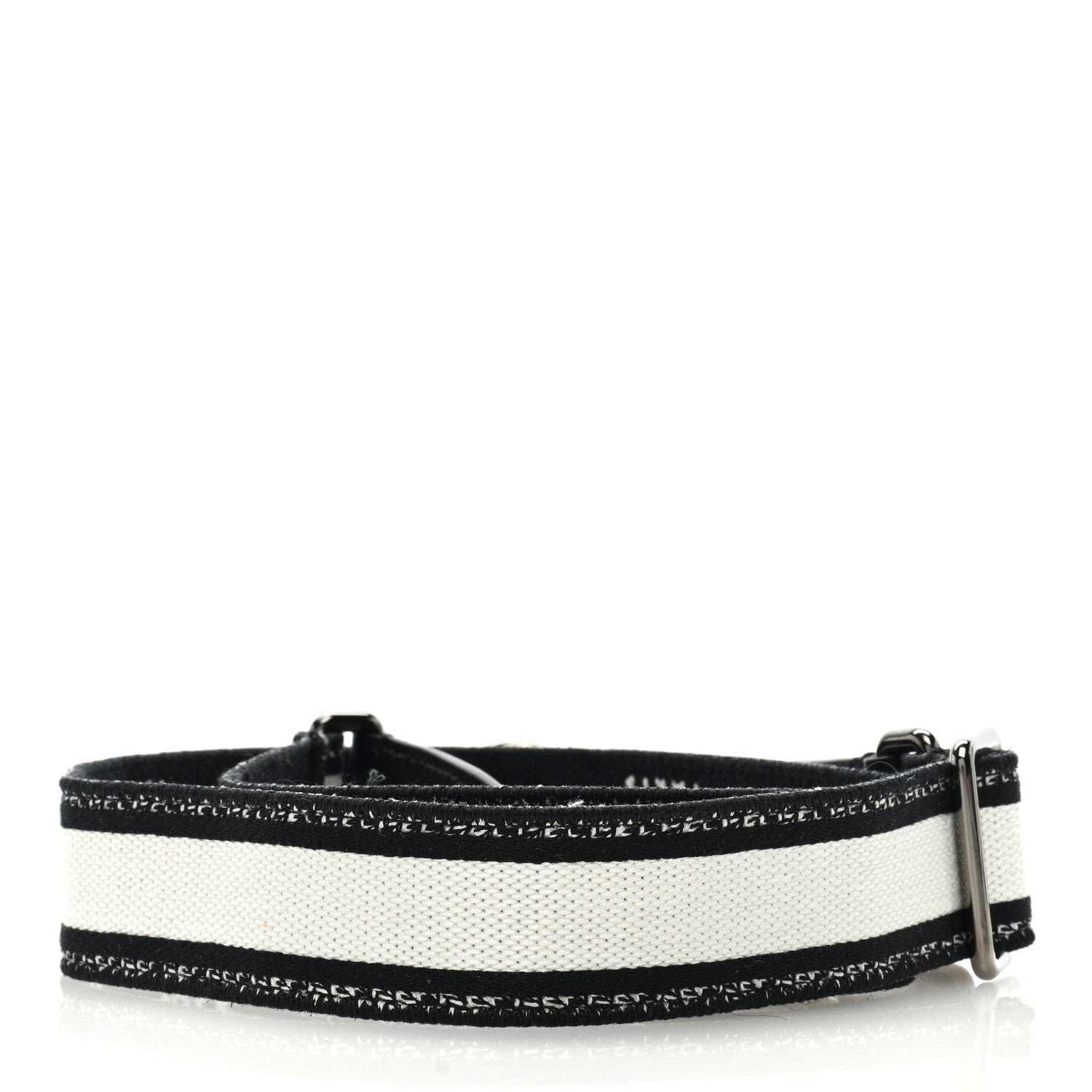 Christian Dior Canvas Embroidered Shoulder Strap Black Ultramatte 2 of 4