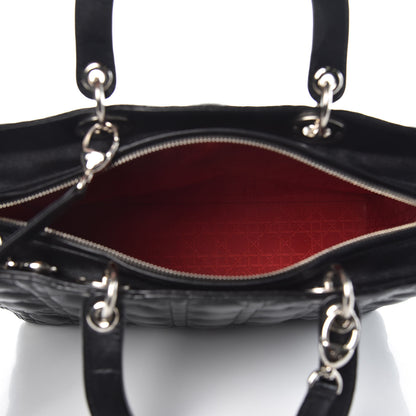 Christian Dior Lambskin Cannage Large Lady Dior Black 5 of 11