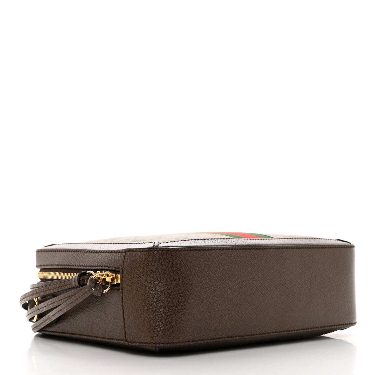 GG Supreme Monogram Web Small Ophidia Top Handle Shoulder Bag Brown